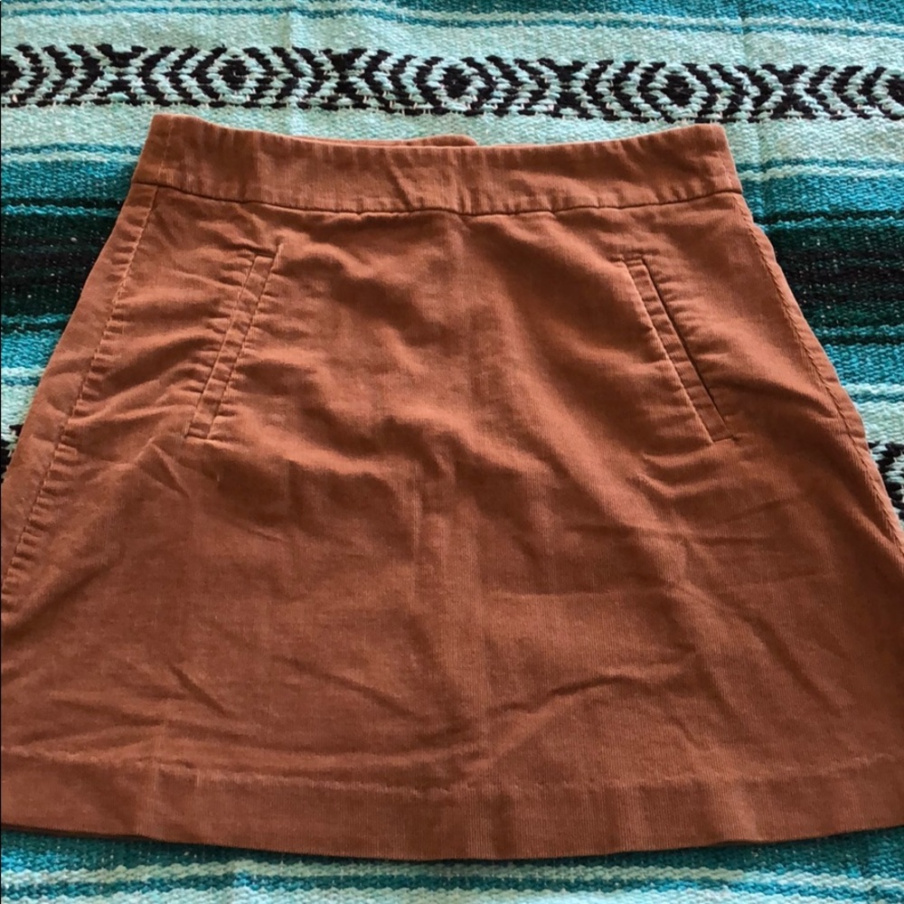 Lands’ End Canvas Brown Corduroy Mini Skirt